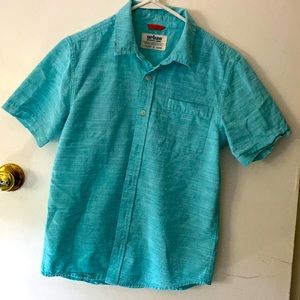 Boys sz lg teal button up dress shirt worn 2x like new